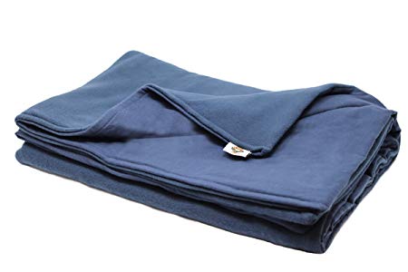 SENSORY GOODS Young Adult - Deluxe - Made in America - Medium Weighted Blanket 11lb Medium Pressure - Navy - Fleece/Flannel (66"x42") Provides Comfort and Relaxation