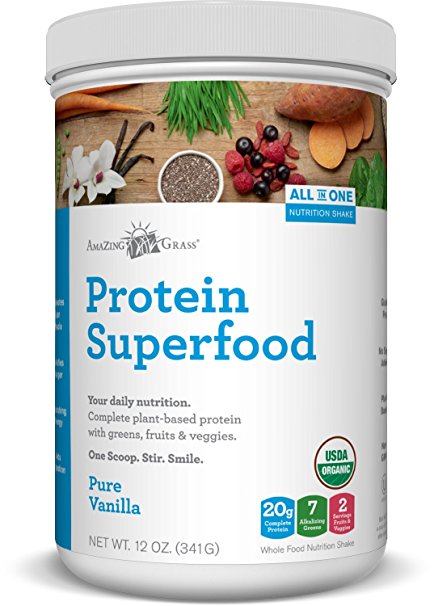 Amazing Grass Protein Superfood Pure Vanilla, 11 Servings, 12 ounces