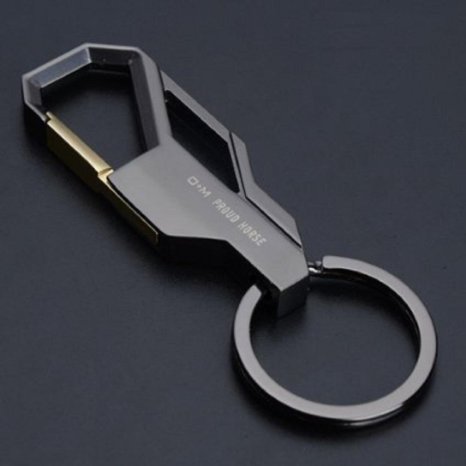 Car Business Keychain Key Ring for Men One size  Black