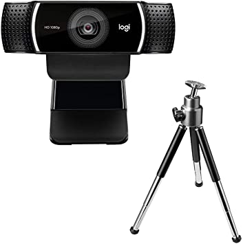 Logitech Full HD C922 Pro Stream Webcam, 1080p Camera Streaming Webcam, Records and Streams Your Gaming Sessions in Rich HD for Streaming, Background Replacement, with Tripod Included