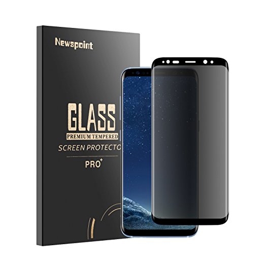 Galaxy Note 8 Tempered Glass Screen Protector (Privacy), Newspoint Case Friendly 3D Curved Edge Bubble-Free Easy to Apply Anti-Spy for Samsung Galaxy Note 8 (Black)