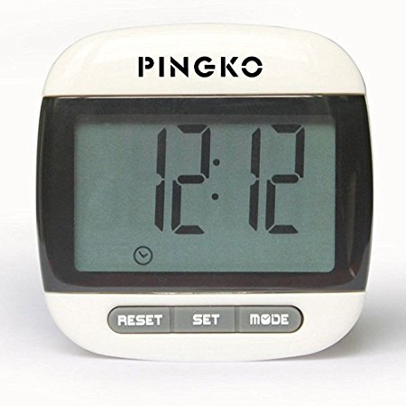 PINGKO Portable LCD Digital Multi Pedometer Calorie Counter Walking Step Distance Pedometer with Clock