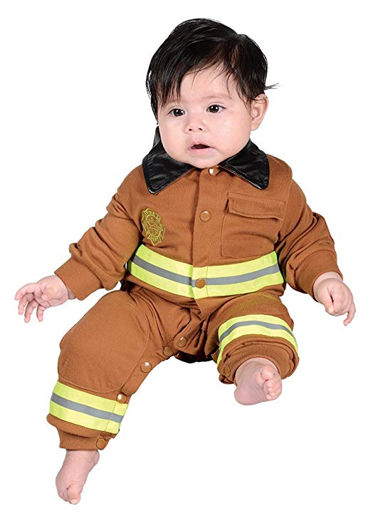 Jr. Fire Fighter Suit, size 6 to 12 Months (tan)