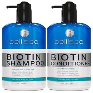 Biotin Shampoo and Conditioner Set - Sulfate and Paraben Free Treatment for Men and Women - Hair Thickening Volumizing Products to Help Boost Thinning Hair with Added Keratin