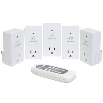 Ivation Programmable Wireless Remote Control 110V AC Plug in Outlet Switch Socket - 5 Pack - for Use With All Electronics, Appliances, Lighting and Electrical Equipment - Radio Frequency Technology Works Through Walls Up To 90 feet Away *Battery Included* Newest Version - Compact Design