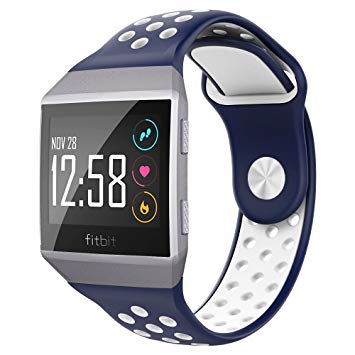 NO1seller Top Bands Compatible for Fitbit Ionic Small Large, Soft Silicone Sport Strap Accessories with Ventilation Holes Replacement Wristband for Fitbit Ionic Smartwatch Women Men