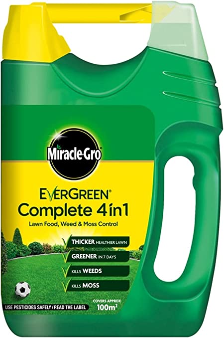 Evergreen Complete Grass Care. Garden Lawn Spreader. 4 in 1. Kill Moss & Weeds.