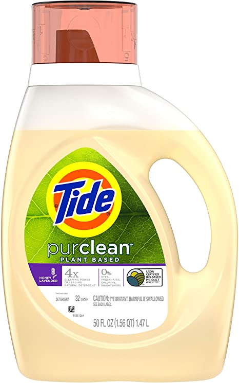 Tide Purclean Plant-based Laundry Detergent, Honey Lavender Scent, 50 Fl Oz