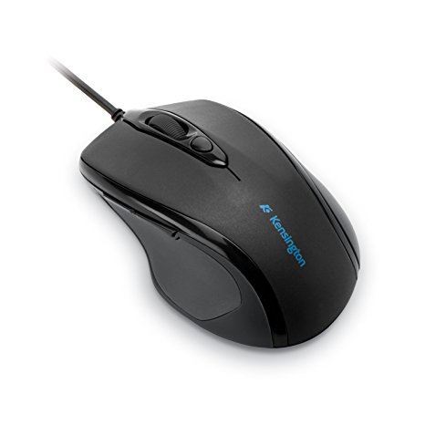 Kensington Pro Fit Wired Optical Mouse, Right Handed, PS/2, USB, Black, Mid-Size (K72355US)