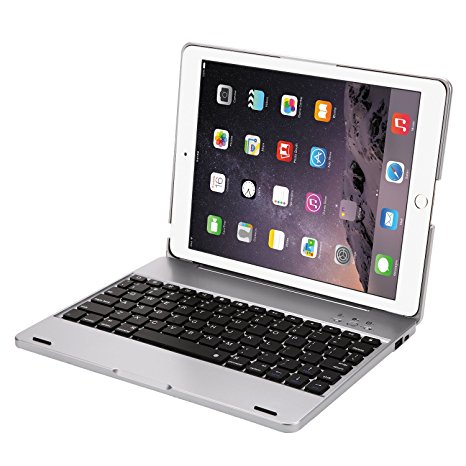 iPad 2,3,4 Keyboard Case,GENJIA Premium Portable Durable ABS Material Wireless Bluetooth Keyboard Case Cover with Built-in Rechargeable 2800mAh Powerbank for Apple iPad 2,3,4 (Silver)