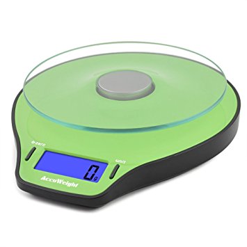 Accuweight Digital LCD Electronic Kitchen Food Postal Weighting Scale with Safety Tempered Glass Platform, weighs up to 5 kg/11lb