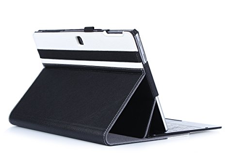 ProCase Galaxy TabPro S Case, Leather Stand Folio Case Cover for Samsung Galaxy TabPro S 12 Inch 2-in-1 Tablet, Compatible with Samsung Keyboard (Black)