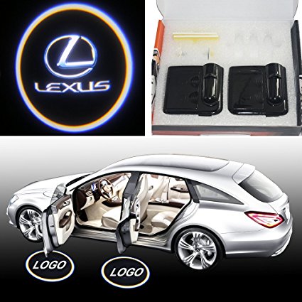 Soondar® LEXUS No Drill Type Wirelss Car Door Logo Badge Welcome Lights Cree Led Laser Ghost Shadow Projector Lamps Dedicated Design 2pcs - No Drilling Required