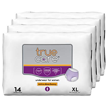 True Care Women's Extra Absorbency Incontinence Underwear, Extra Large, 56 Count