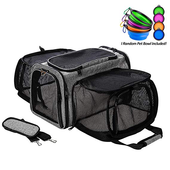 Coopeter Luxury Soft-Sided Pet Carrier Expandable,Pet Travel Carrier for Dog & Cat
