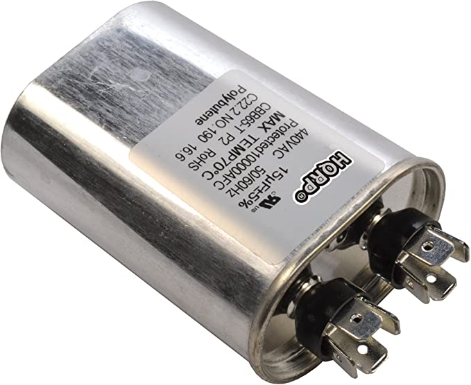 HQRP 15uf 370-440V Capacitor Works with AC Electric Motor Run Start HVAC Blower Compressor Furnace 15MFD 27L567 97F9004 Z97F9004 97F9004BZ3 CBB65 UL Listed