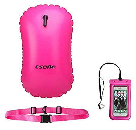 ESONE Swim Buoy - Swim Safety Float and Dry Bag for Open Water Swimmers Triathletes Snorkelers Surfers Safe Swimming Training 15L