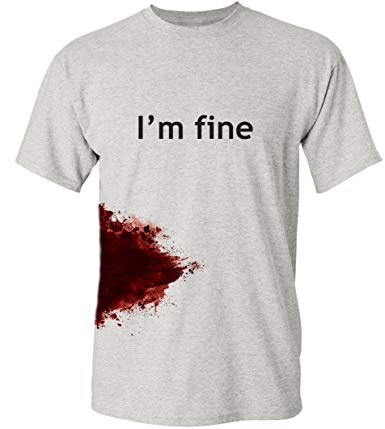 I'm Fine Graphic Novelty Sarcastic Zombie Funny T Shirt