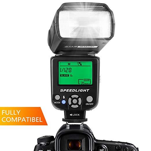 ESDDI Flash Speedlite Canon Nikon Panasonic Olympus Pentax Other DSLR Cameras, Built-in Wireless System LCD Panel Display