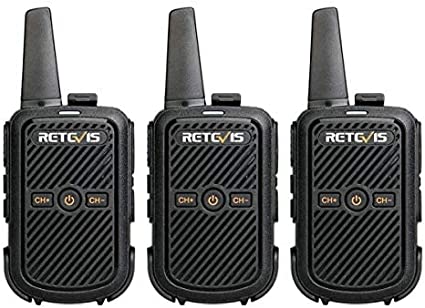 Retevis RT15 Walkie Talkies Rechargeable,2 Way Radios Long Range,Mini,Channel Lock,VOX Hands-Free Two Way Radio, for Adults Hiking,Camping,Family(3 Pack)