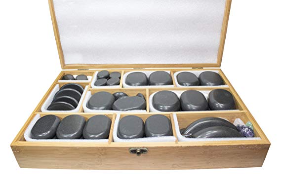 Sivan HEALTH and FITNESS Basalt Lava Hot Stone Massage, 60 Piece Kit *New and Improved Packaging*