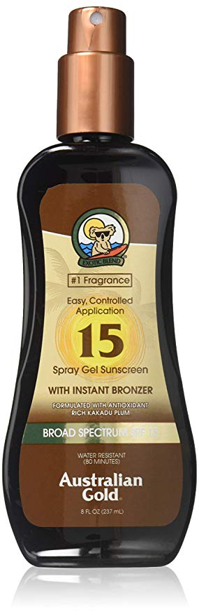 Australian Gold SPF 15 Spray Gel with Instant Bronzer 237ml