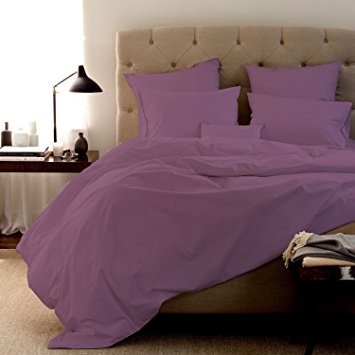 100% Egyptian cotton Duvet Set 600 Thread Count Solid Created Full, lilac By Fantasy Nap