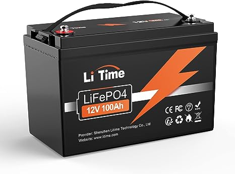 LiTime 12V100Ah リン酸鉄リチウムイオンバッテリー 内蔵100AのBMS 4000~15000サイクル回数 10年長寿命 LiFePO4 バッテリー RV、ソーラー、バックアップ電源、オフグリッド アプリケーション、ボート、トローリングモーターに最適