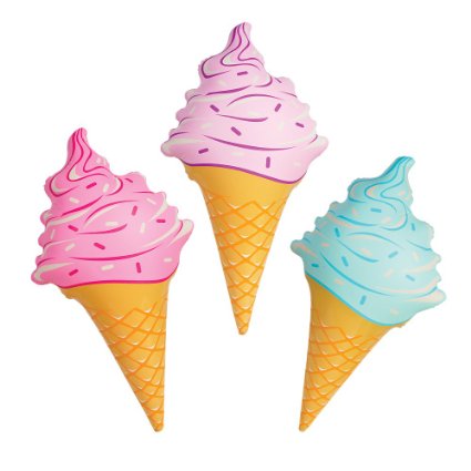 3 Pc - Inflatable Ice Cream Cones - 36 Inch - Inflate Ice Cream Cone Set
