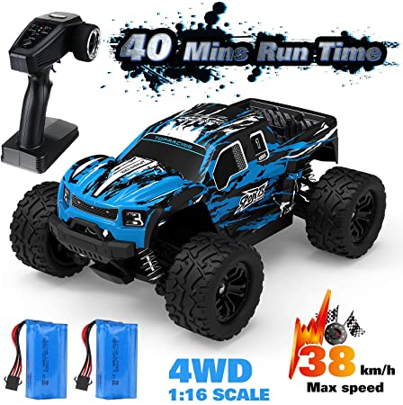 EACHINE RC Off-Road Truck, EC08 1/16 Scale 4x4 Remote Control Car Off-Road Monster Truck Radio Fast 38  Km/h Electric Vehicle All-Terrain Waterproof High-Speed Dual Motor Trucks for Kids and Adults