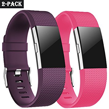 Tobfit Fitbit Charge 2 Bands, Women / Men Replacement Sport Fitness Wristbands for Fitbit Charge 2 Heart Rate, Small / Large Size
