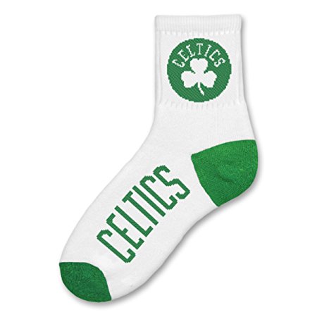 NBA Boston Celtics Men's Quarter Socks, White