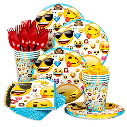Emoji Standard Birthday Party Tableware Kit (Serves 8)
