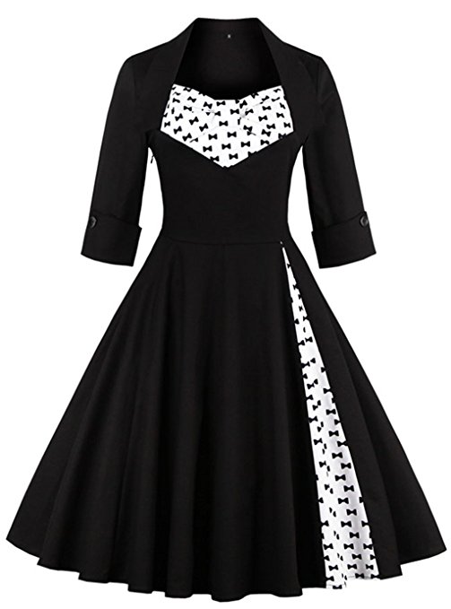 MissNina Women 50s Vintage Classic 3/4 Sleeve Bodycon Evening Bridesmaid Dress