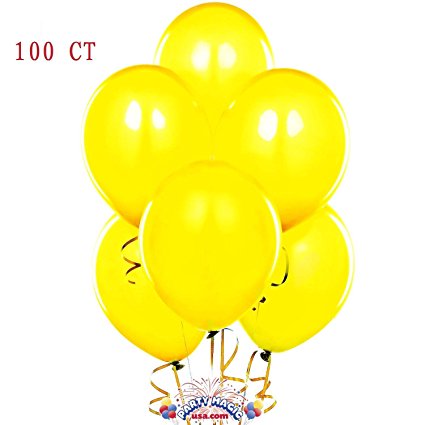 King's Deal (Tm) 12 Inches High Quality Ultra Thickness Latex Balloon 100 Count (Yellow)