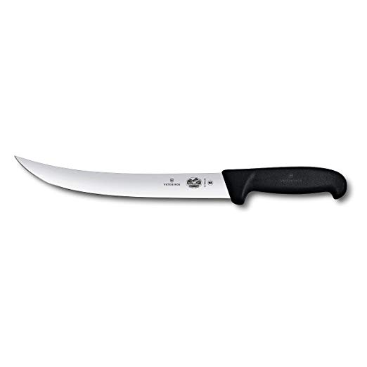 Victorinox Cutlery 10-Inch Curved Breaking Knife, Black Fibrox Handle