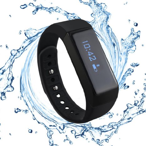 MAOZUA Smart Wristband Bluetooth 4.0 with Fitness Monitor for Apple iPhone 6s / iPhone 6 Plus Samsung iOS Android System,Track Caller ID Display