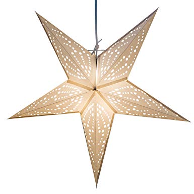 Frozen Paper Star Lantern with 12 Foot Power Cord Included