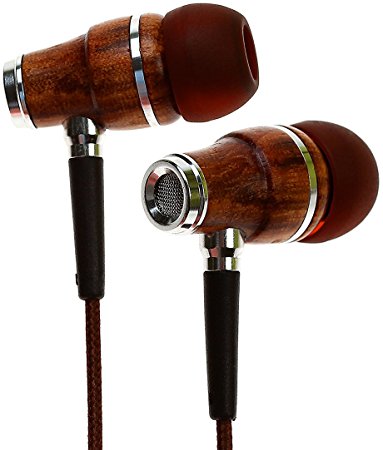 Symphonized NRG Earphones | Genuine Wood Earbuds | In-ear Noise-isolating Headphones with Mic (Brown)