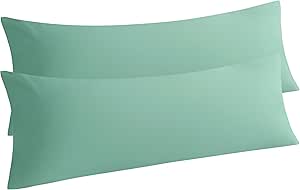 NTBAY Microfiber Body Pillowcase Set, 20x54 Inches, Mint Green, Soft, Wrinkle, Fade Resistant, Envelope Closure, 2 Pc