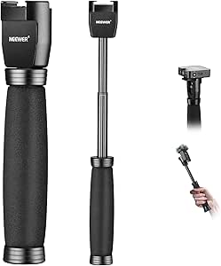 NEEWER 8.7"/30cm Poignée de Micro d'interview télescopique pour Wireless Go, Adaptateur de Poche pour Microphone vidéo Lavalier avec Sabots froids Compatible avec Rode Wireless Go II DJI Mic, etc