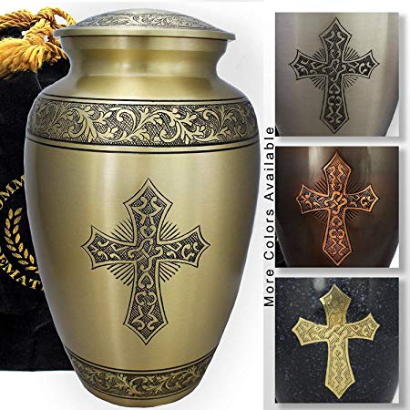 Love of Christ Gold Burial or Funeral Adult Cremation Urn for Human Ashes - Large, Adult