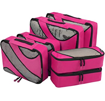 6 Set Packing Cubes,3 Various Sizes Travel Luggage Packing Organizers