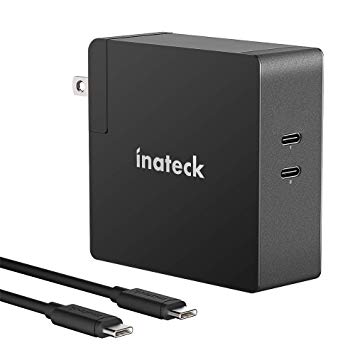 Inateck USB C Charger with 2M USB C Cable, 60W PD Charger with Dual USB C Ports Compatible New MacBook Air13.3", New iPad Pro 11"/12.9",MacBook Pro, Dell XPS,and more other Type C Devices CC01001