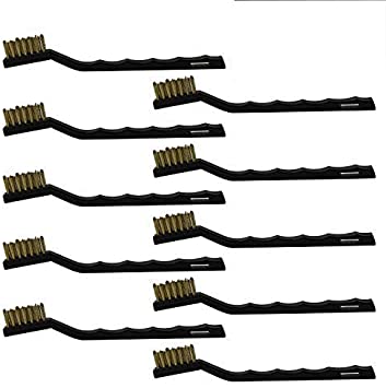 10 Pieces Mini Brass Wire Brush Set for Cleaning Welding Slag and Rust