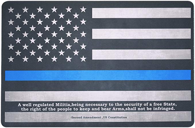 Raiseek Gun Cleaning Mat 11"x17" The Thin Blue Line Flag of USA