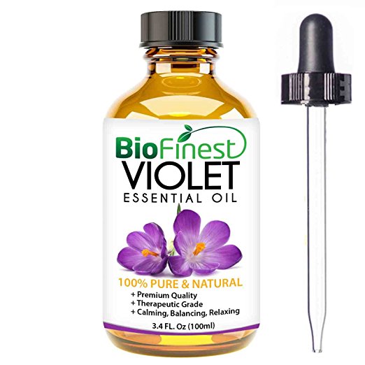 Biofinest Violet Essential Oil - 100% Pure Organic Therapeutic Grade - Best for Aromatherapy, Relaxing Sleep, Skin Moisturizer, Cosmetics, Ease Stress Anxiety Migraine - FREE E-Book & Dropper (100ml)