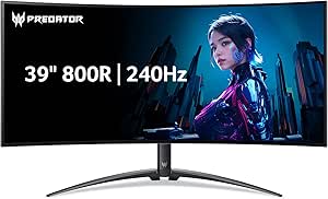 acer Predator X39 | 39" UWQHD 3440 x 1440 OLED 800R Curved Gaming Monitor | AMD FreeSync Premium Pro | 240Hz | 0.01ms | VESA DisplayHDR True Black 400 | KVM Switch | USB Type-C, DP 1.4 & 2 x HDMI 2.1