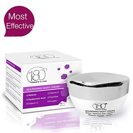 180 Cosmetics Night Cream – Nourish Your Skin Over Night enriched with Hyaluronic Acid, Retinol, Vitamin E and Peptides – The Best Nourishing Night Cream - BLACK FRIDAY DEALS