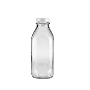 1 Qt Heavy Glass Milk Bottle, 32 Oz Reusable & Great for Bottling Juices.